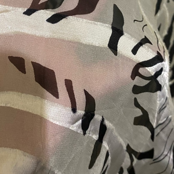 Y2K Babydoll Silk Blend Black White Dress Empire Drop Waist Flowy Lightweight - Picture 7 of 10